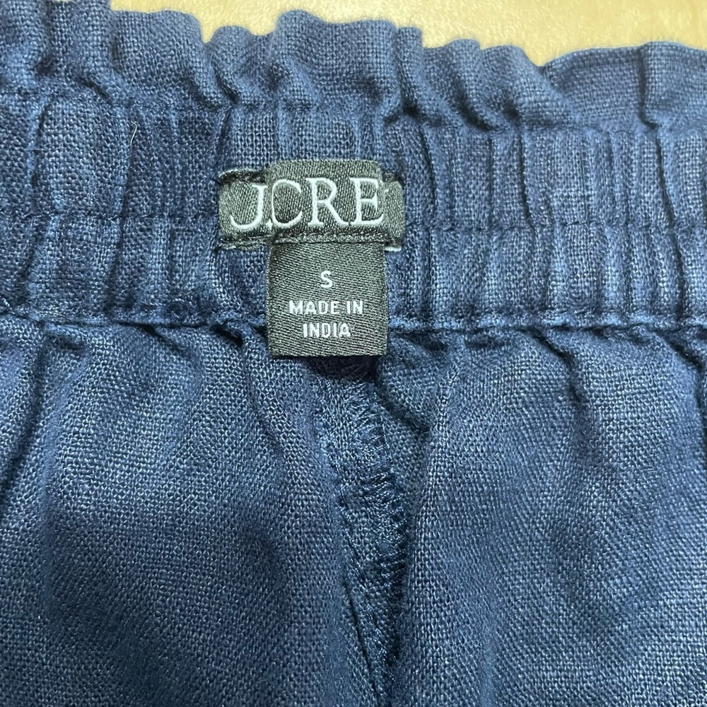 J Crew Soleil Dark Navy Blue Linen Pants Size Small - Picture 8 of 8
